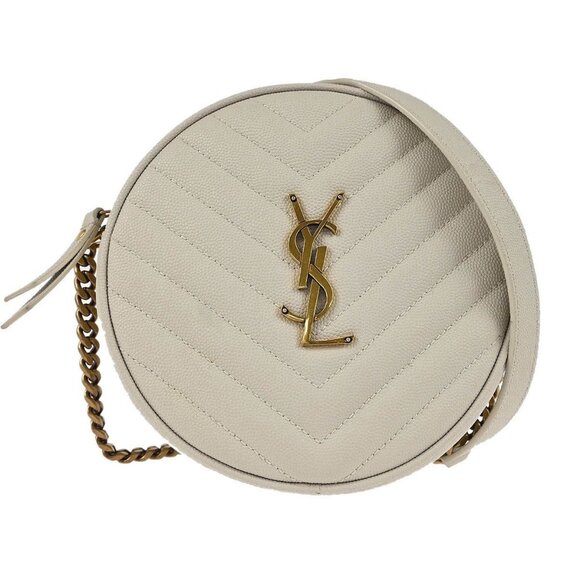 Saint Laurent White Leather Vinyl Shoulder Bag PTR610436･0422 186531 - Picture 1 of 9